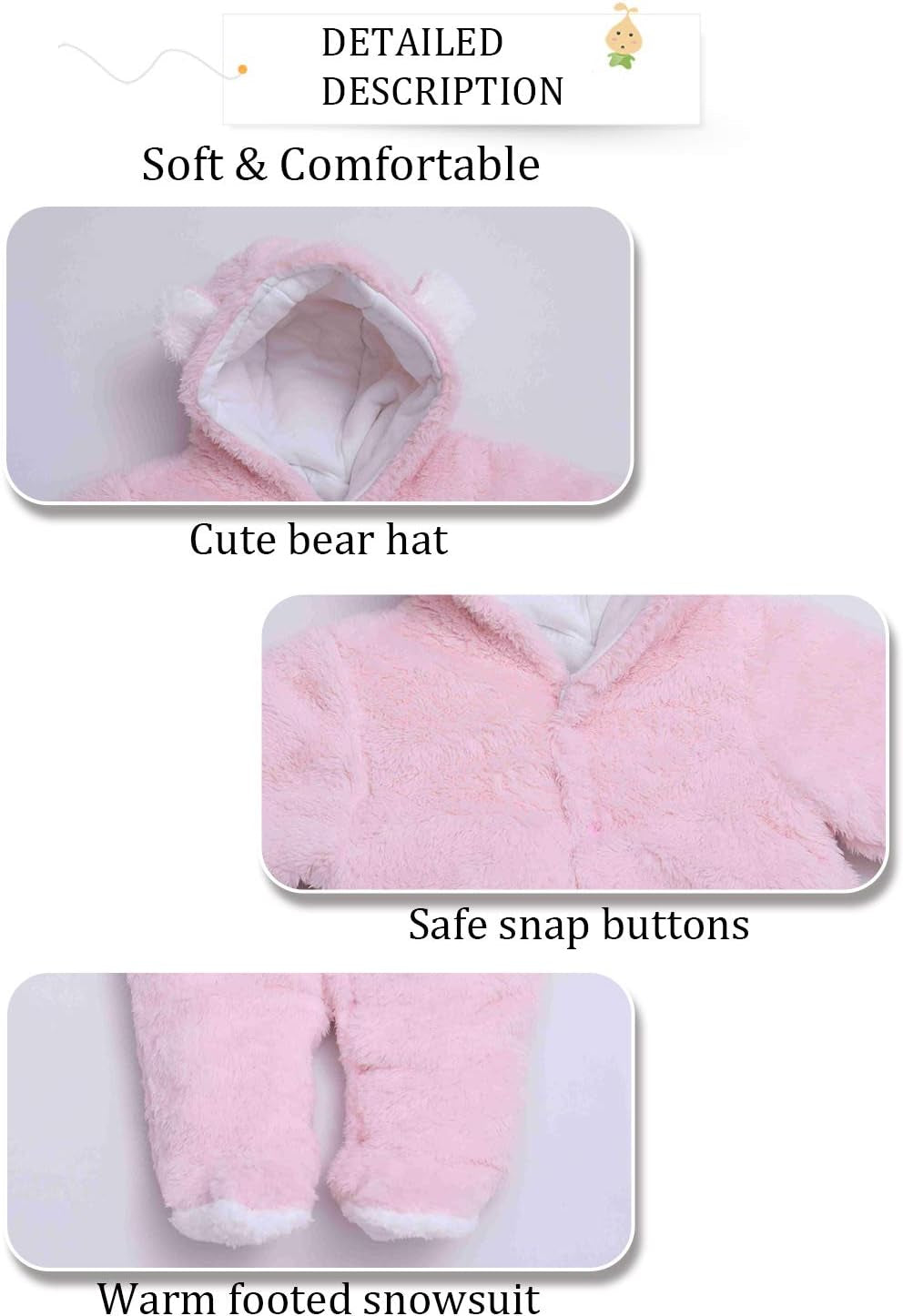 Unisex Baby Clothes Winter Coats Cute Newborn Infant Jumpsuit Snowsuit Bodysuits Registry for Baby Essentials Stuff